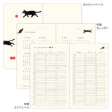 Midori Book Style B6 2026 Diary - Cat - Navy