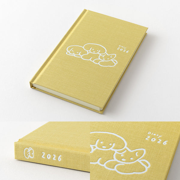 Midori Book Style B6 2026 Diary - Dog - Yellow