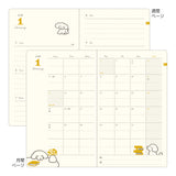 Midori Book Style B6 2026 Diary - Dog - Yellow