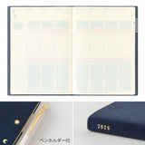 Midori Gradation Day Length B6 Navy 2026 Weekly Diary