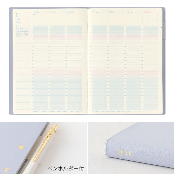 Midori Gradation Day Length B6 Light Purple 2026 Weekly Diary