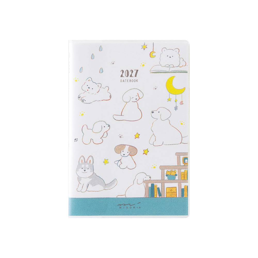 Midori Mini Pocket Monthly Diary - Dog 2027