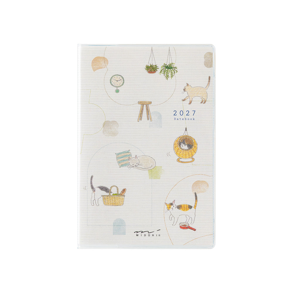 Midori Mini Pocket Monthly Diary - Cat 2027