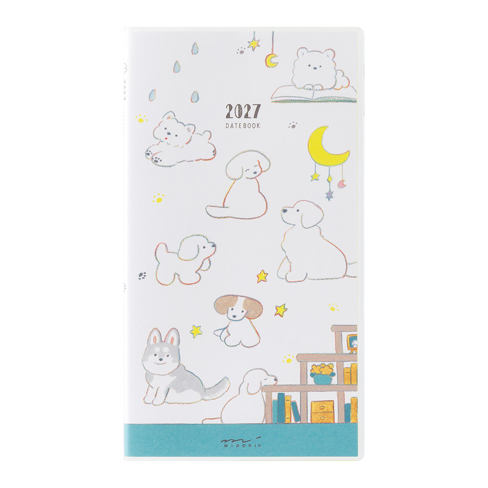 Midori Slim Pocket Monthly Diary 2027 - Dog