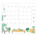 Midori Slim Pocket Monthly Diary 2027 - Dog