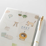 Midori Slim Pocket Monthly Diary 2027 - Cat