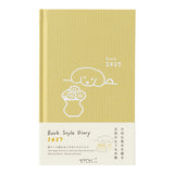 Midori Book Style B6 2027 Diary - Dog - Yellow