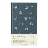 Midori Book Style B6 2027 Diary - Dog - Navy