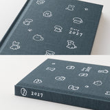 Midori Book Style B6 2027 Diary - Dog - Navy