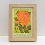 Dahlia Stamp - A5 Risograph Print