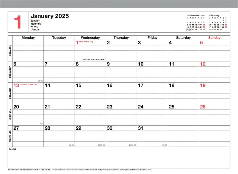 Mark's 2025 Notebook Desktop Calendar Small