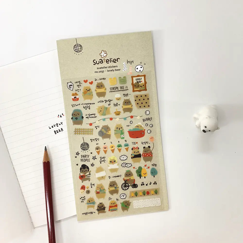 Suatelier Stickers no.1037 Lovely Bear