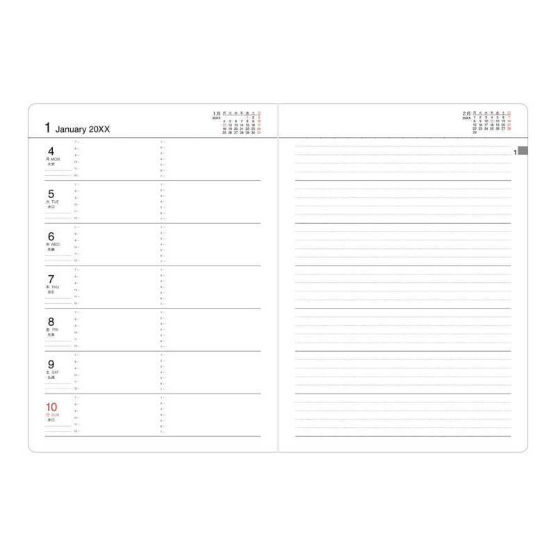 Midori Business Diary A5 Weekly Planner Black 2025