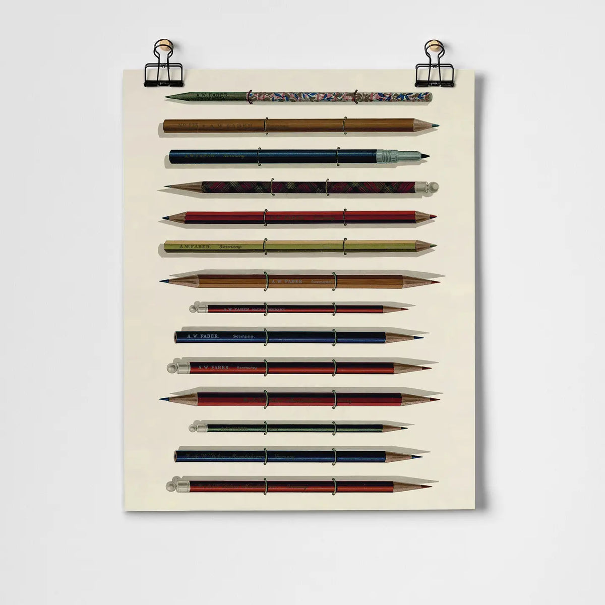 Vintage Pencils Fine Art Print A3