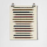 Vintage Pencils Fine Art Print A3