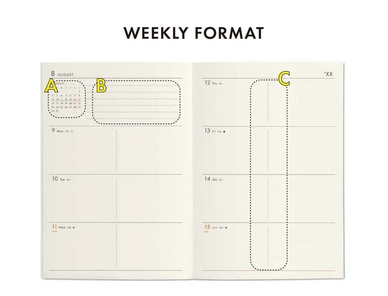 Hightide 2026 Weely Diary 'Les Agenda De L'Année' A6