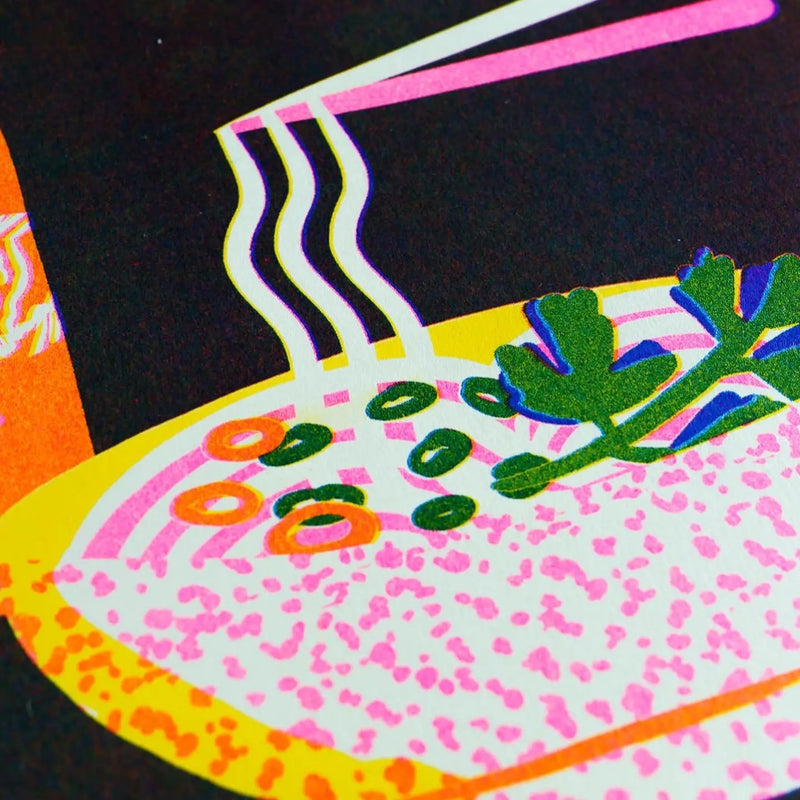Noodle Bowl A4 Riso Print