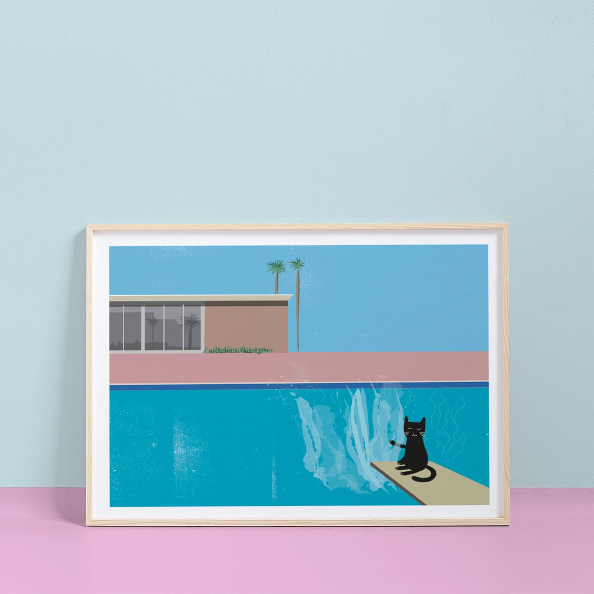 The Splash Cat A4 Art Print