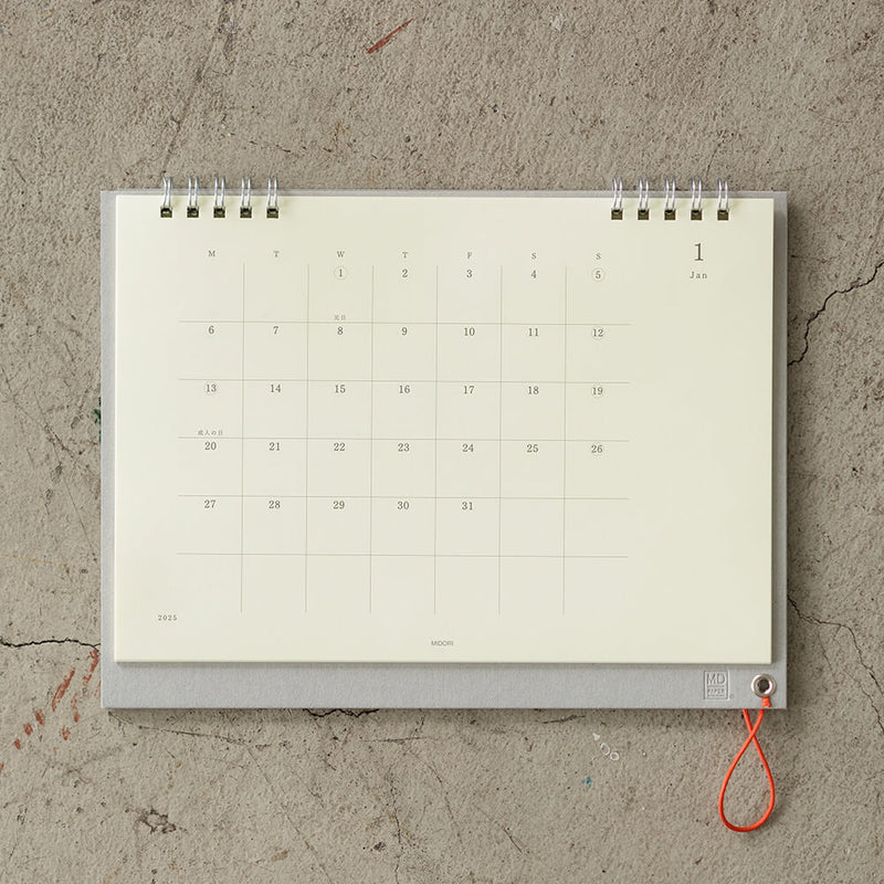 MD Paper A5 Desk Stand Calendar 2025 Monthly Block & Memo