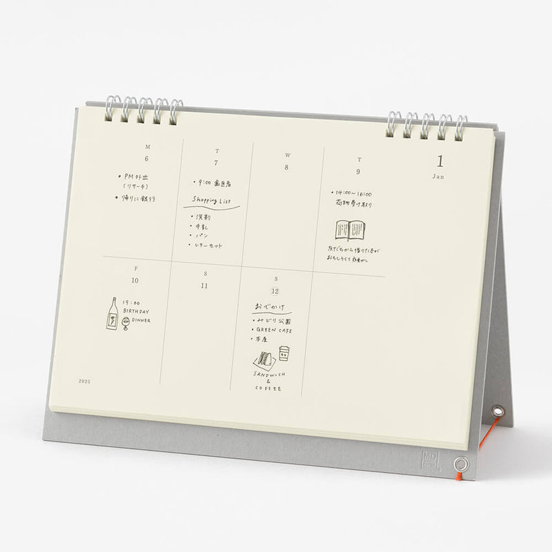 MD Paper A5 Desk Stand 2025 Weekly Calendar