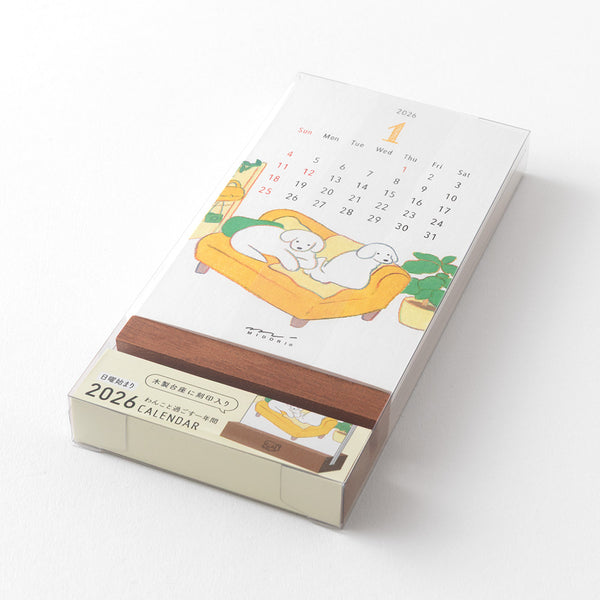 Midori 2026 Dog Desk Stand Calendar