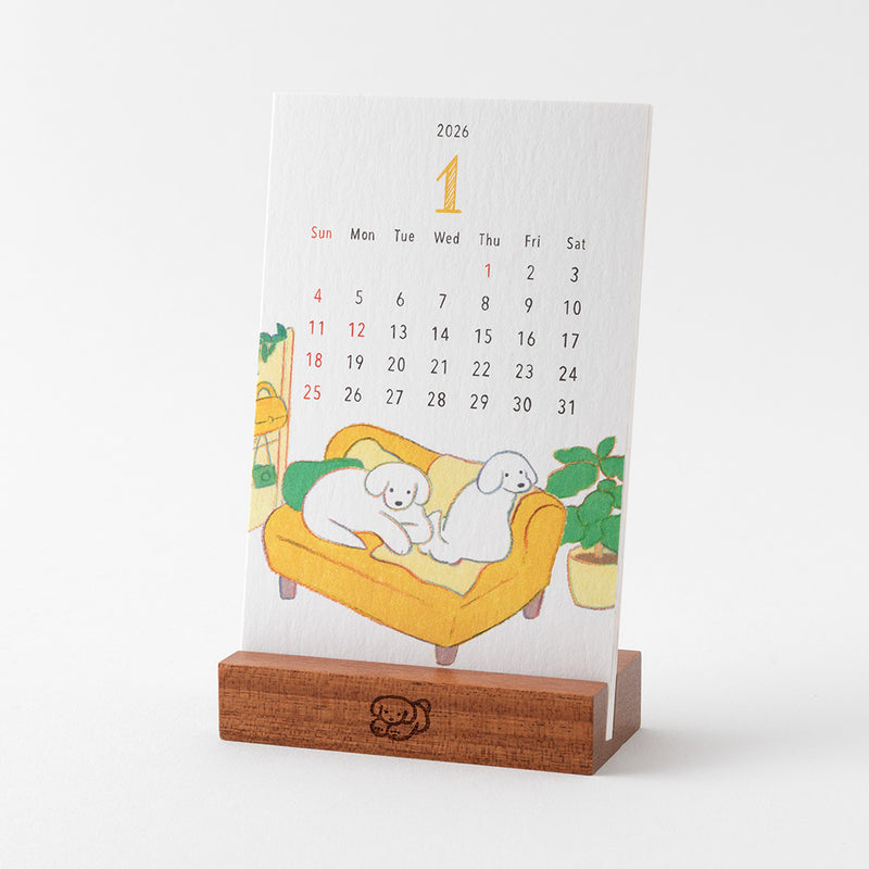 Midori 2026 Dog Desk Stand Calendar
