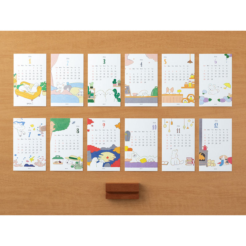 Midori 2026 Dog Desk Stand Calendar