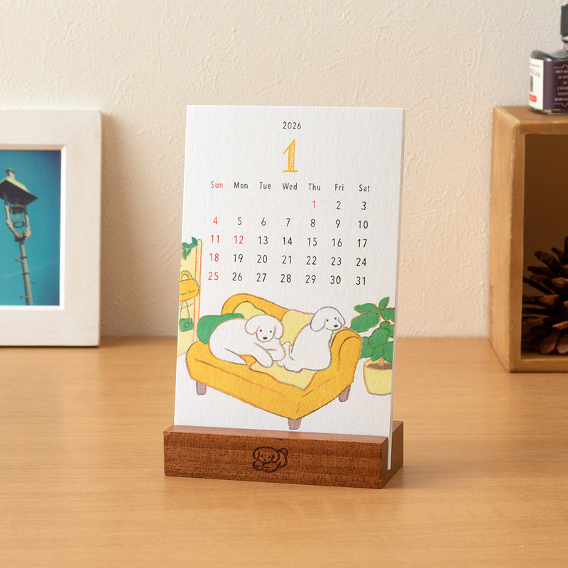 Midori 2026 Dog Desk Stand Calendar