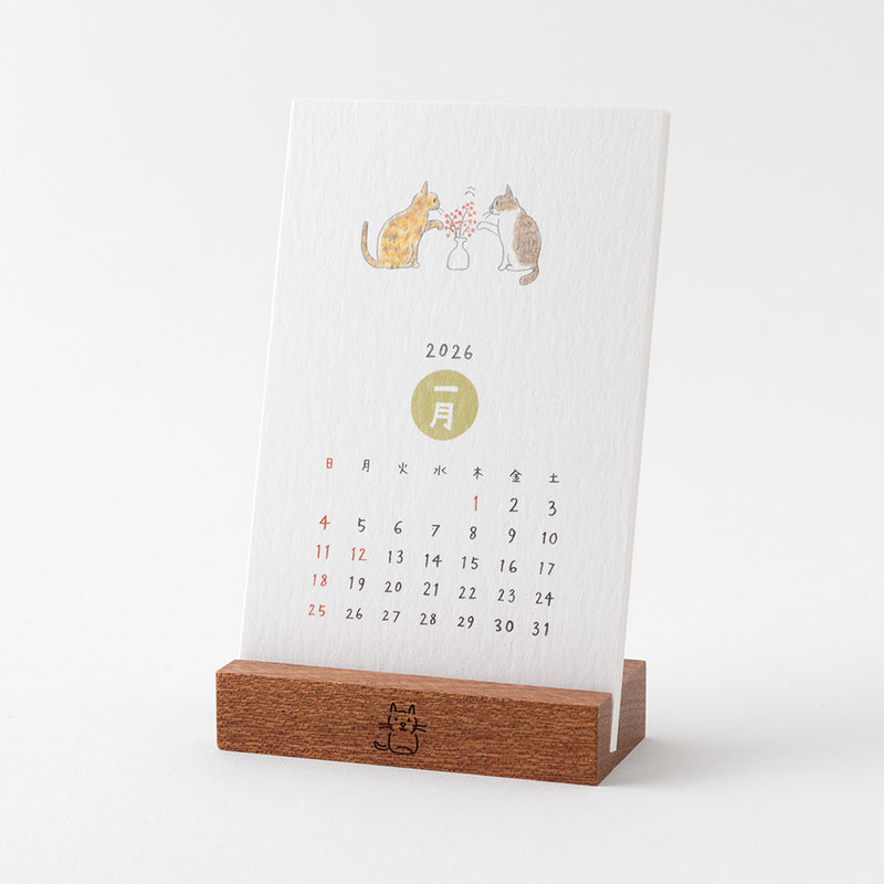 Midori 2026 Cat Desk Stand Calendar