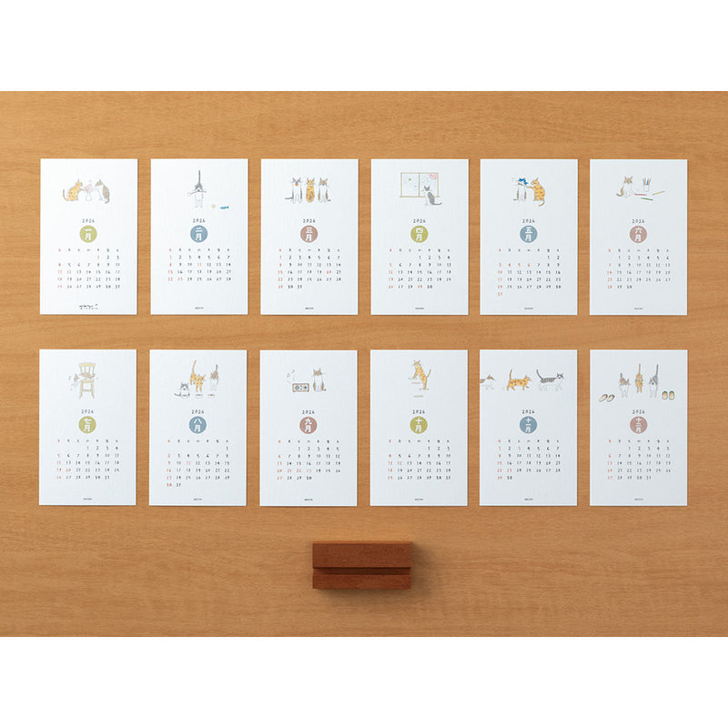 Midori 2026 Cat Desk Stand Calendar