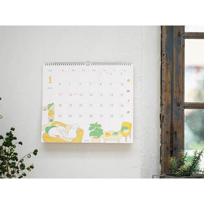 Midori 2026 Dog Wall Calendar - Large