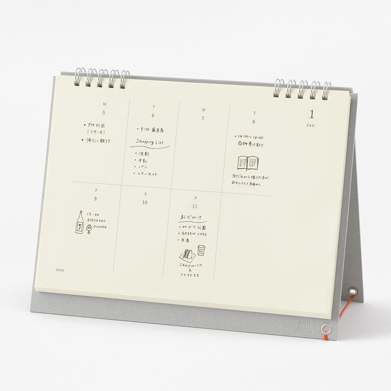 MD Paper 2026 Desk Calendar Weekly