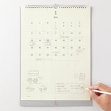 MD 2026 Wall Calendar with Pencil