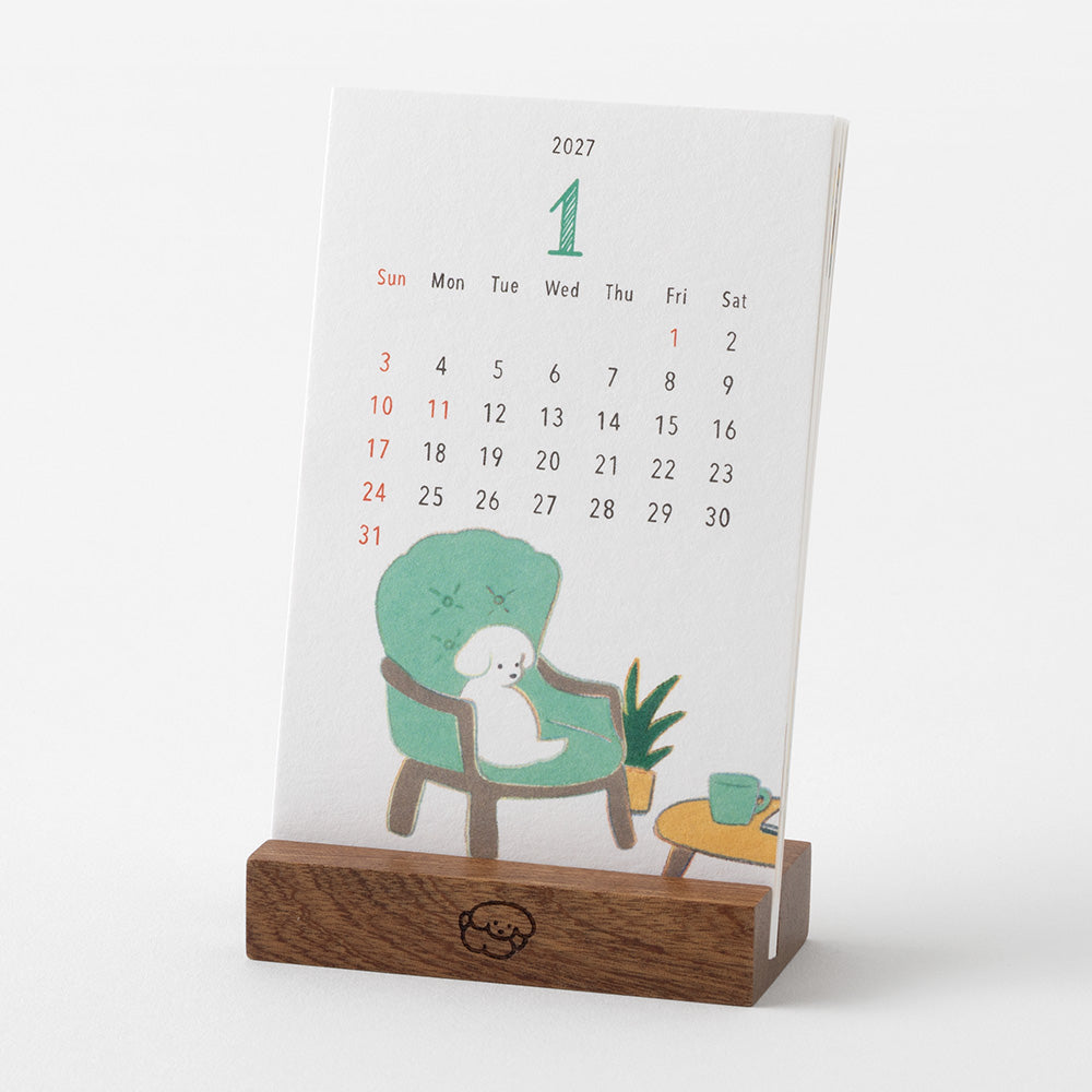 Midori 2027 Dog Desk Stand Calendar