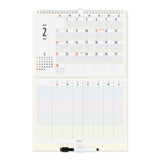 Midori 2027 Family Wall Calendar with Whiteboard