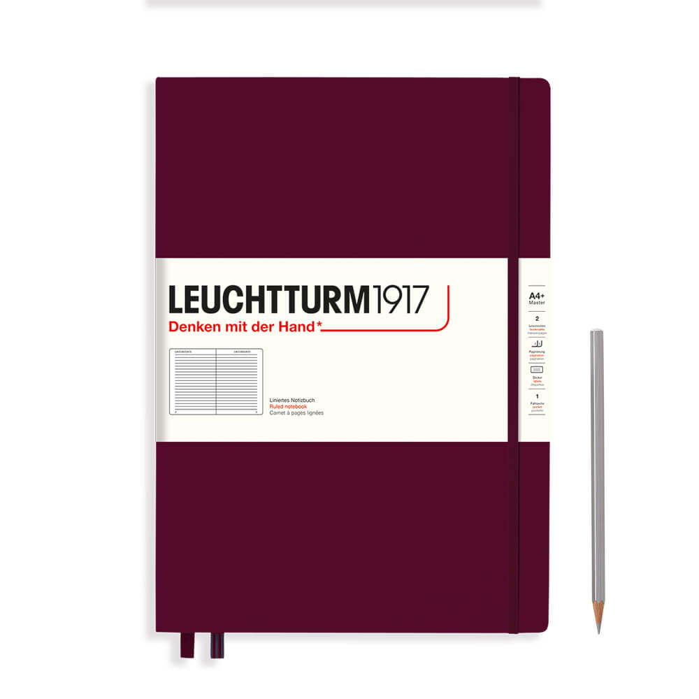 Leuchtturm 1917 A4 Master Slim Hardcover Notebook Ruled Various Colours