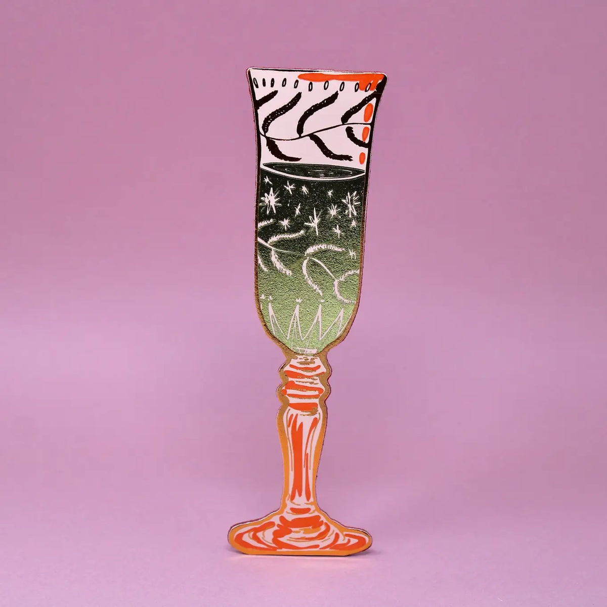 Wine Glass Leather Bookmark