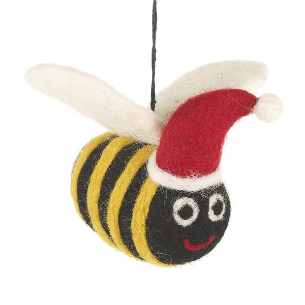 Santa Hat Bumble Bee Christmas Tree Hanging Decoration