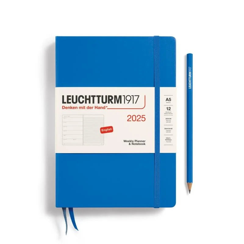 Leuchtturm 2025 A5 Hardcover Diary - Weekly Planner & Notebook (lined)