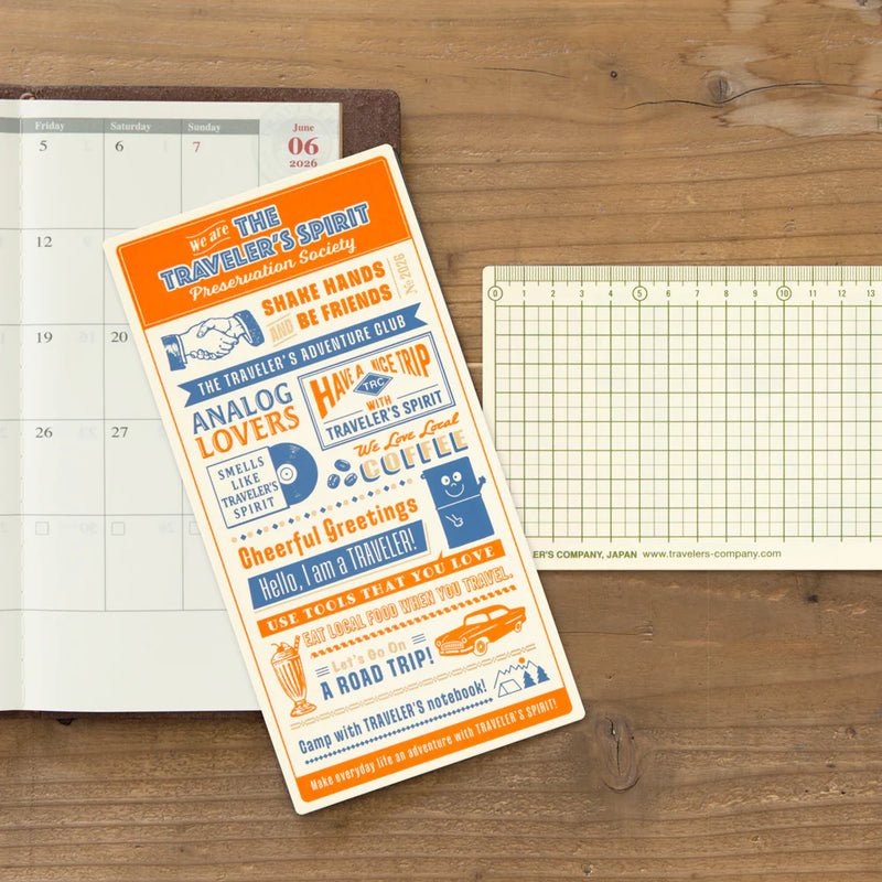 TRAVELER'S Notebook Refill: 2026 Traveler's Spirit Pencil Board