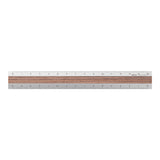 Midori Aluminium Wooden Ruler 15cm Dark Brown