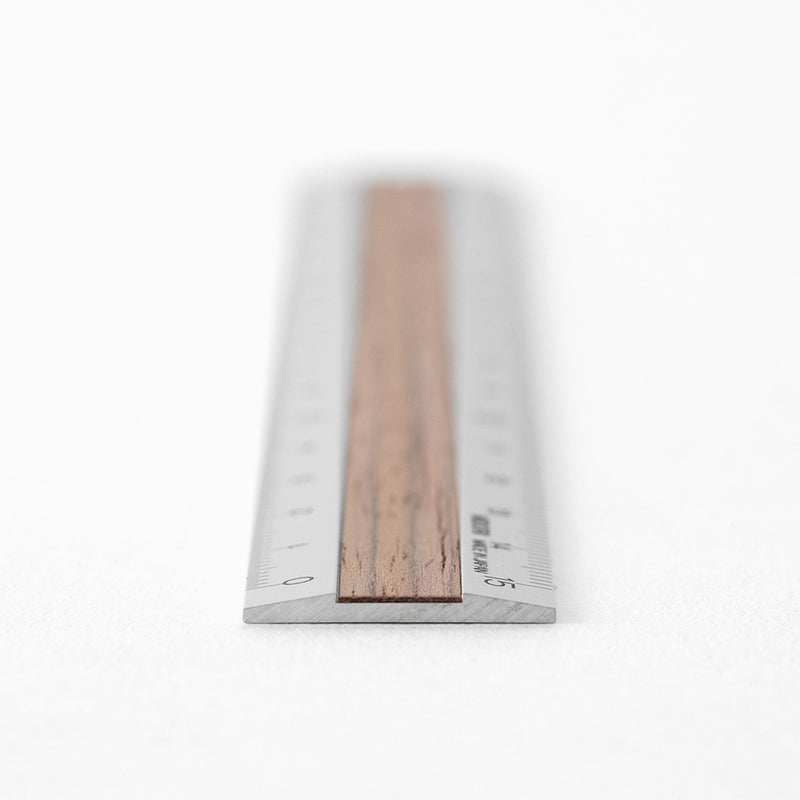 Midori Aluminium Wooden Ruler 15cm Dark Brown