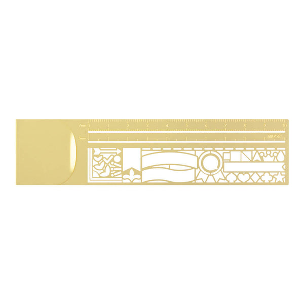 Midori Clip Stencil Ruler Brass