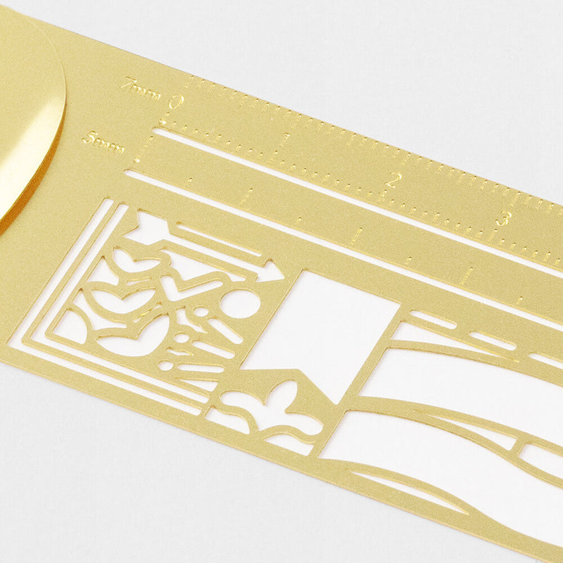 Midori Clip Stencil Ruler Brass