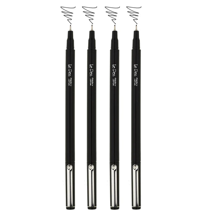 Marvy Uchida 4300 Le Pen Set of 4 Fineliner 0.3mm Pens