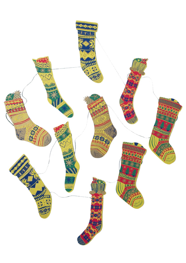 East End Press Festive Stockings Sewn Garland