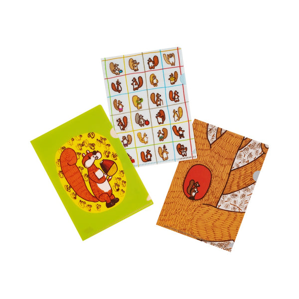 100%ORANGE: Hobonichi Folder Set of 3 for A6 Size (Squirrel's Moving Day)