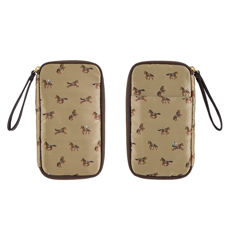 Hobonichi Small Drawer Pouch (Bow & Tie: Galloping Horses)