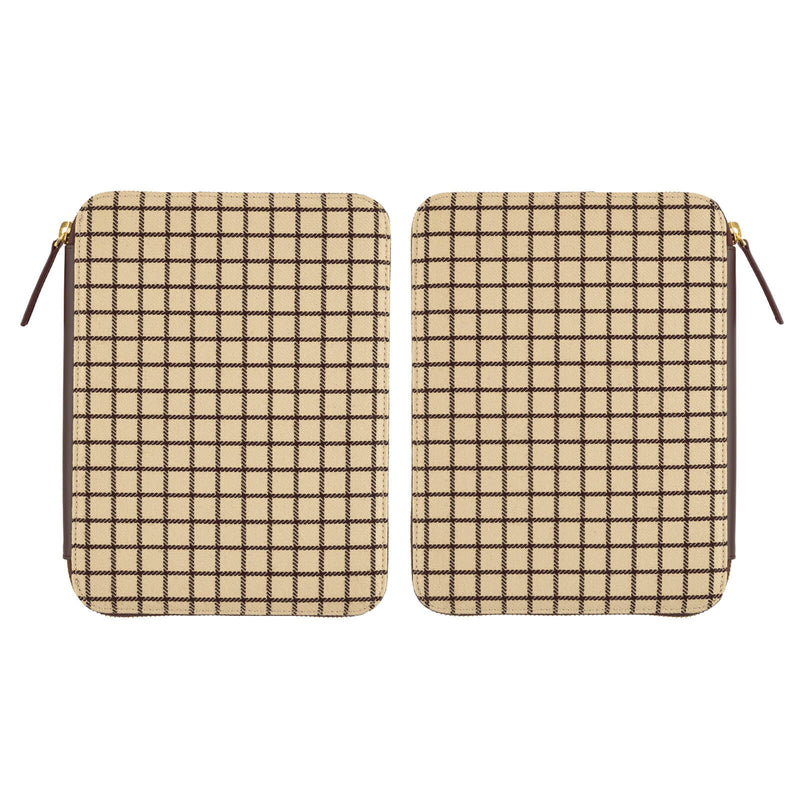 Hobonichi Techo A5 Cousin Cover - Taut Zipped (Café au Lait Plaid)