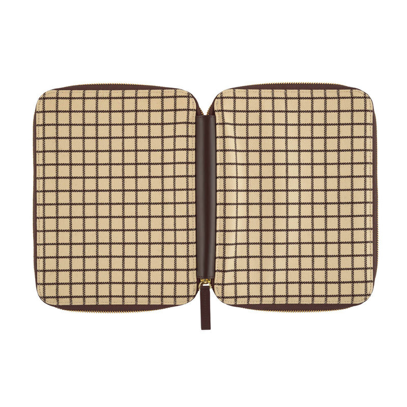 Hobonichi Techo A5 Cousin Cover - Taut Zipped (Café au Lait Plaid)